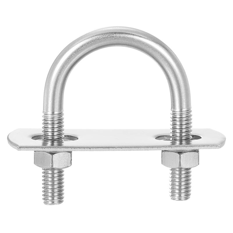 uxcell Round U-Bolts, 4 Sets 29mm(1.14") Inner Width 47mm Length M6 304 Stainless Steel U Clamp Bolt with Nuts and Plates, for Boat Trailer - Image 1